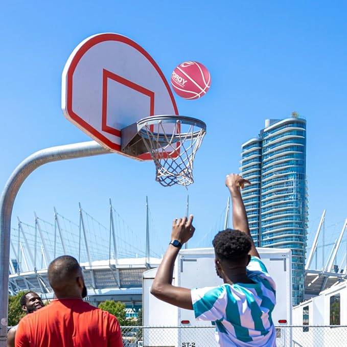 Size 5(27.5") Youth Premium Rubber Basketball for Kids Indoor Outdoor Basketball with Needle, Pump and Carry Bag