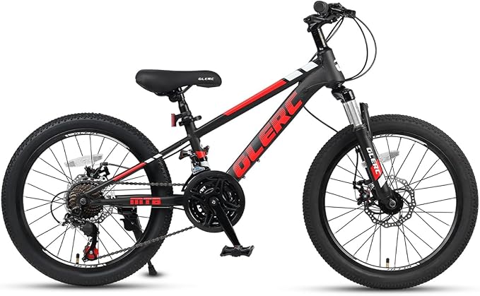 Glerc 20 24 Inch Kids Bike, Kids Mountain Bike for Boys and Girls Ages 6-14, 21-Speed Skyline Bicycle with Front Suspension and Disc Brakes, Multiple Colors