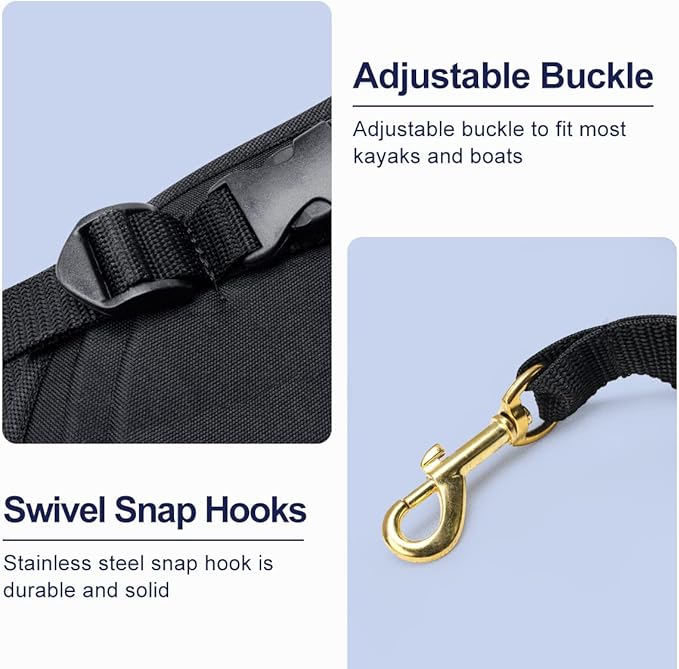 Deluxe Padded Kayak Seat with Adjustable Backrest - Universal Fit for Canoe, Fishing Boat & More