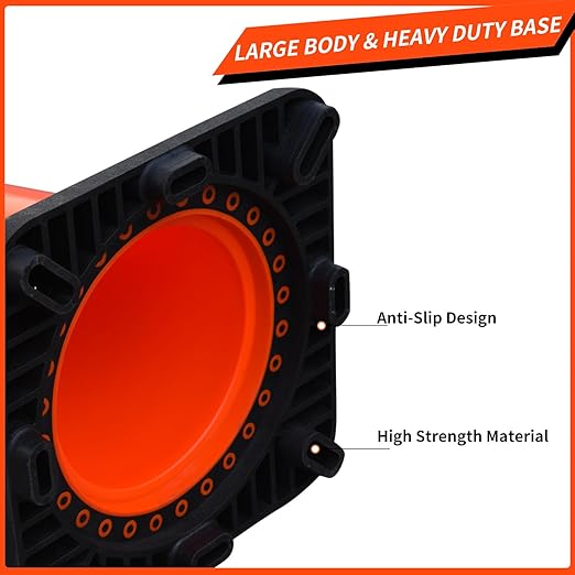 BESEA 6 Pack 36” Traffic Cones Orange Safety Road Cones with Reflective Collars, Heavy Duty Parking & Construction Cone for Traffic Control