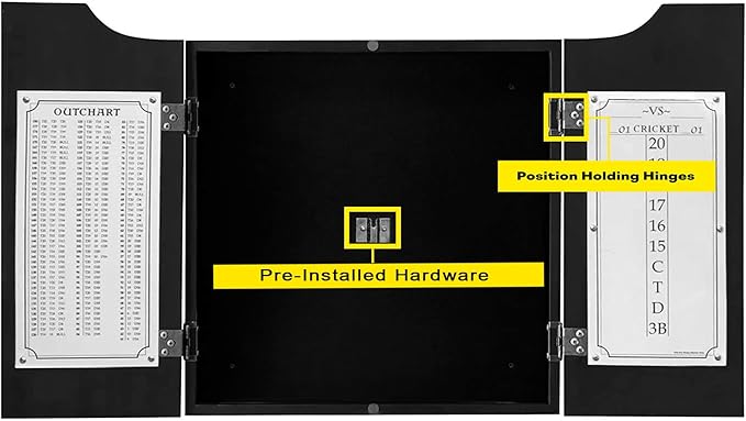 Black Dart Board Cabinet (No Dartboard)