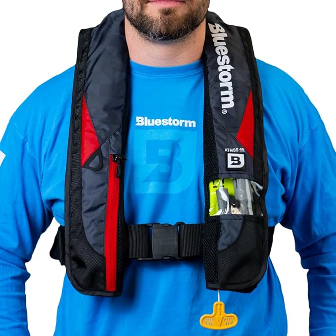 BLUESTORM Atmos 40 Automatic/Manual Inflatable PFD Life Jacket for Adults | US Coast Guard (USCG) Approved Life Vest