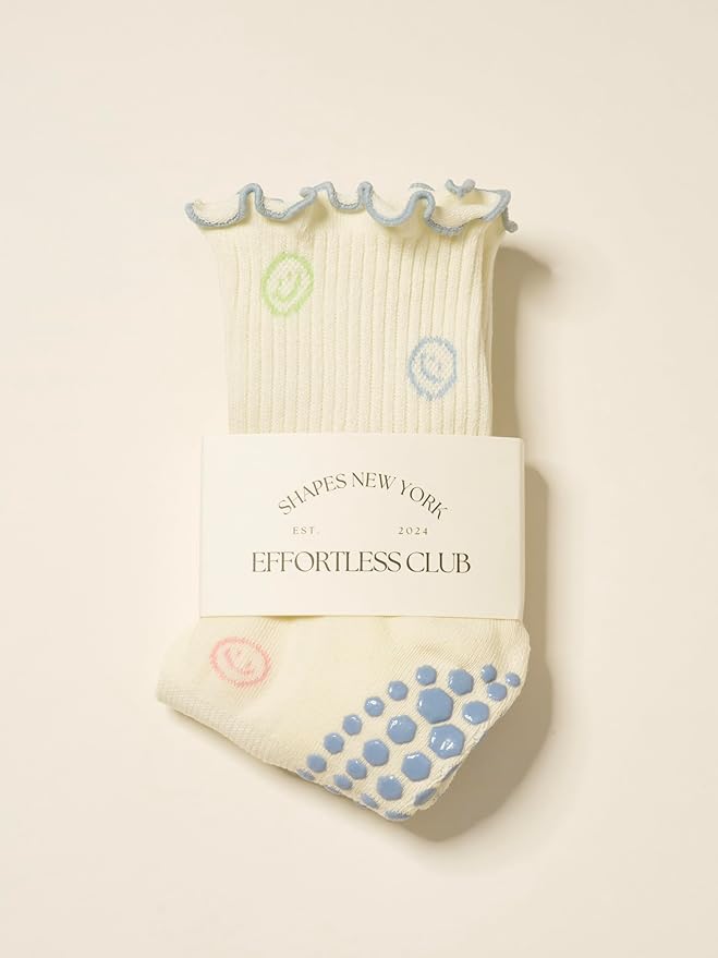 Crew Half Calf Grip Socks, Cutest Fruits Pilates Socks, Ruffle socks, Non-Slip, Barre Yoga Fitness