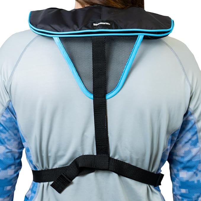 BLUESTORM Cirrus26 Inflatable PFD Life Jackets for Adults | US Coast Guard Approved Automatic Life Vest w/Manual Override Convertibility