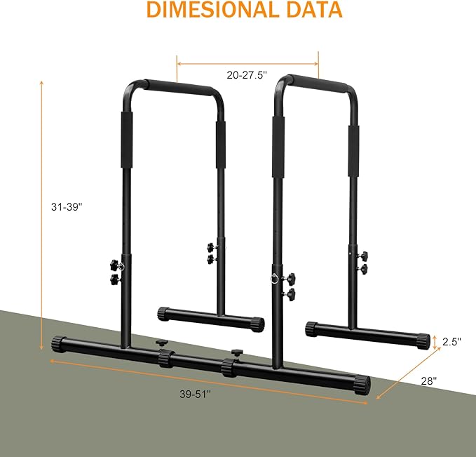 Dip Bar Adjustable Dip Stand Station for Home Fitness Workout Calisthenics Exercise Pull Up Stand Portable Parallel Bar