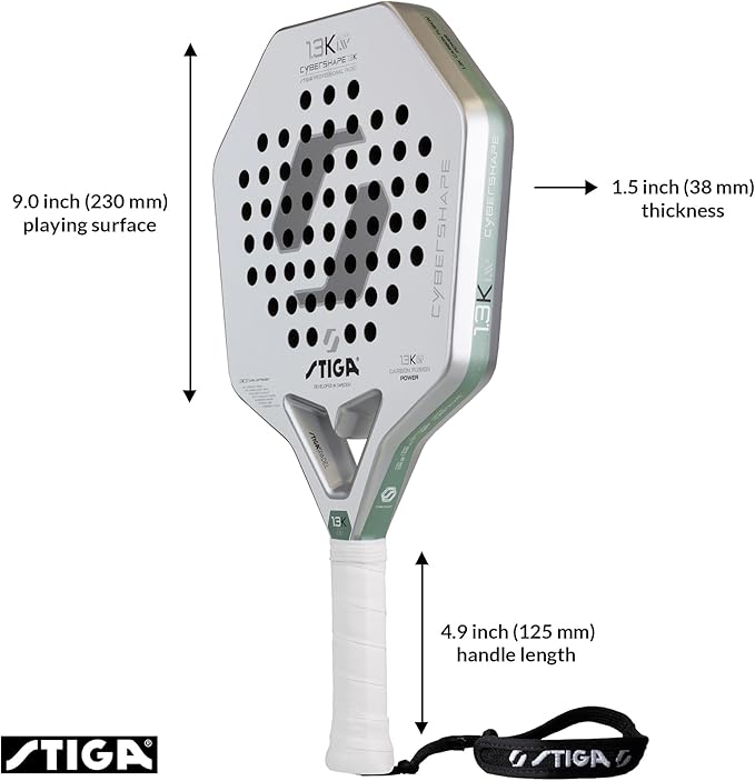 Stiga Padel Racket 1.3K LW Cybershape, Lightweight Racket for Intermediate & Junior Players for Fast-Paced Padel Play, Competition Approved