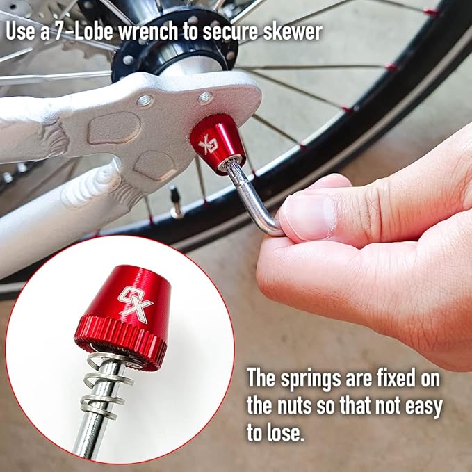 ONIPAX Bike Anti-Theft Locking Skewer 7 Lobe Bicycle Wheel Hub Secure