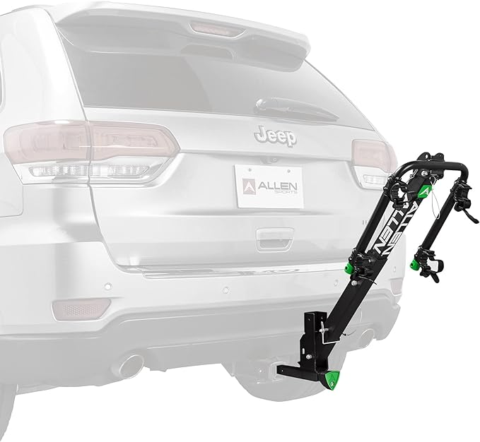 Allen Sports Deluxe Locking Quick Release 2-Bike Carrier for 2 in. and 1 1/4 in. Hitch, Model ZN522Q, Black