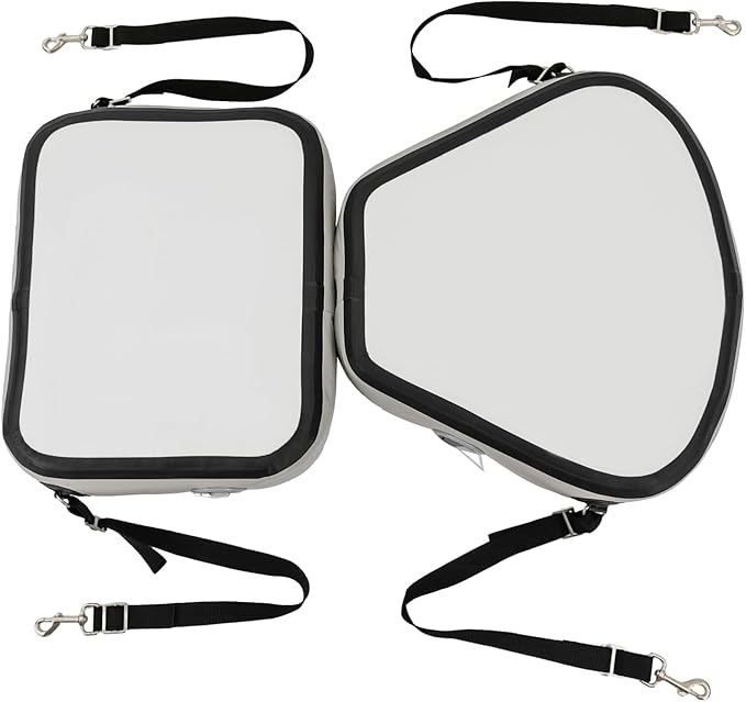 Kayak Seat Inflatable Padded Boating Seat PVC Portable Thicken Seat Cushion w/Back Support Adjustable Strap for Kayaking Canoeing Drifting Rafting Fishing Adolescents and Adults (Orange)