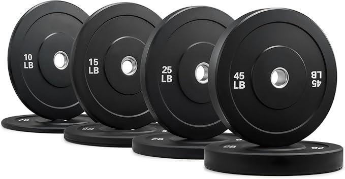 ZELUS Weight Plate Set(190LB), High Bounce Bumper Plates Set with 2-inch Hole. Ideal for Weightlifting and Strength Training in Home & Gym