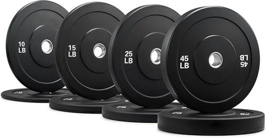 ZELUS Weight Plate Set(190LB), High Bounce Bumper Plates Set with 2-inch Hole. Ideal for Weightlifting and Strength Training in Home & Gym