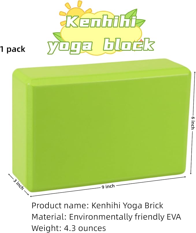 Yoga Block - Unsupported Latex Eva foam - Soft non slip surface with bevel for yoga, pilates, meditation - Yoga accessories for stability, balance and deep stretching
