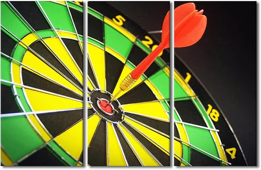 3 Piece Darts Modern Wall Art Inspirational House Decorations for Living Room Goal Achievement Concept Canvas Wall Art Paintings for Bedroom Office Decor Artwork Framed Ready to Hang - 28"Wx42"H