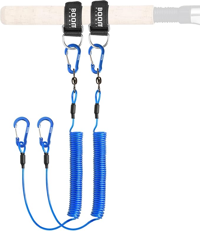 Booms Fishing T02 Fishing Pole Tether, Kayak Paddle Leash, Paddle Board Fishing Accessories, Heavy Duty Fishing Lanyard for Fishing Tools/Rods/Paddles