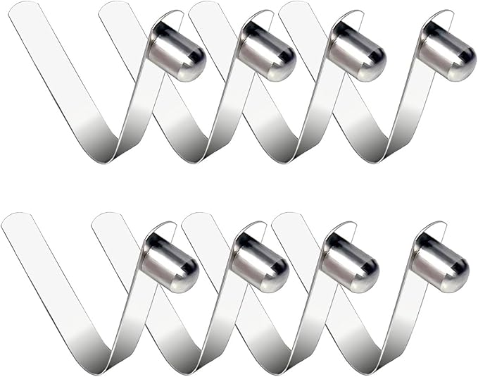 HZMM 8 Pcs Kayak Paddle Spring Snap Clips, Tent Pole Clips, Stainless Steel Push Button Clips, Tent Pole Push Button Spring Clips, Tube Locking Pin Clips for Kayak Paddle Camping Tent Pole