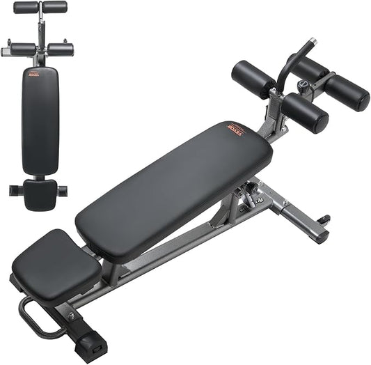 VEVOR Sit Up Bench, Decline Ab Bench with Reverse Crunch Handle, Adjustable Height Setting, Heavy Duty Steel, 500/600/1000 Lbs Capacity for Home Gym Workouts, Strength Training, Full Body Muscles