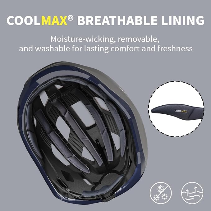 Bike Helmet for Adult Men & Women, Lightweight Bicycle Helmet, Adjustable Strap with Magnetic Buckle, Cycling Helmet for Mountain & Road Bike