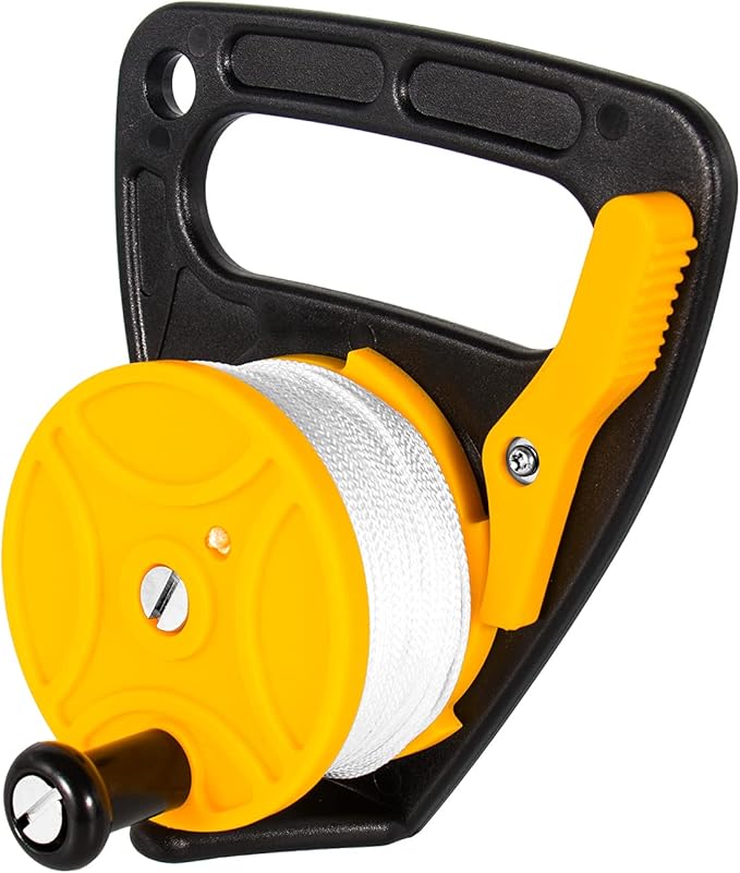Compact 150ft Scuba Dive Reel Kayak Anchor with Thumb Stopper for Safety Underwater Diving Snorkeling