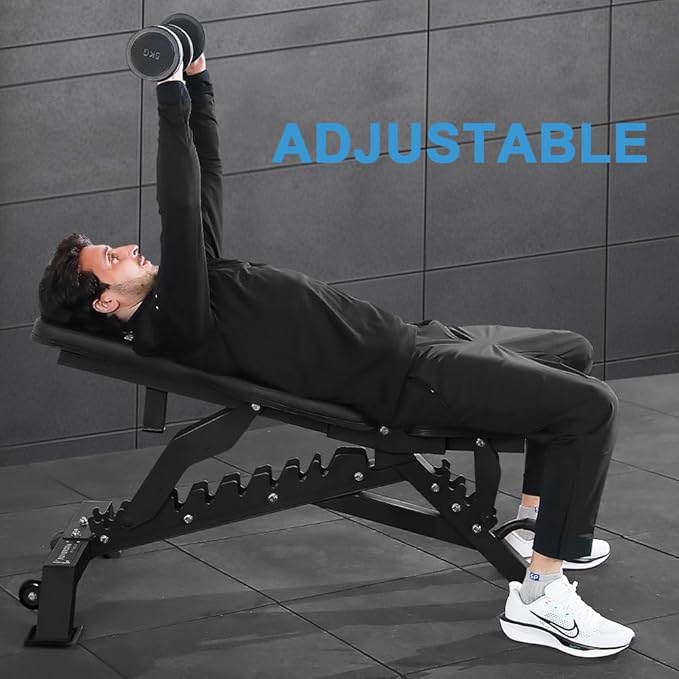 Strength Weight Bench 32 Adjustable Positions Training Benches - Heavy Duty Home Gym Equipment with 1300 LBS Weight Capacity Durable Steel Construction Incline Decline Bench for Full Body Workout