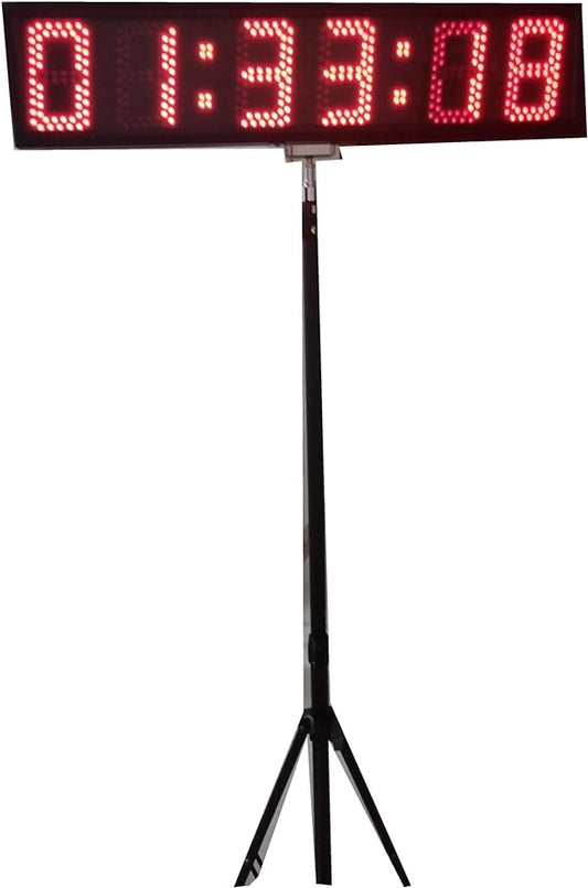 AZOOU 5-inch 6 Digits LED Countdown/up Clock with Tripod for Sports Race Timing Red Color