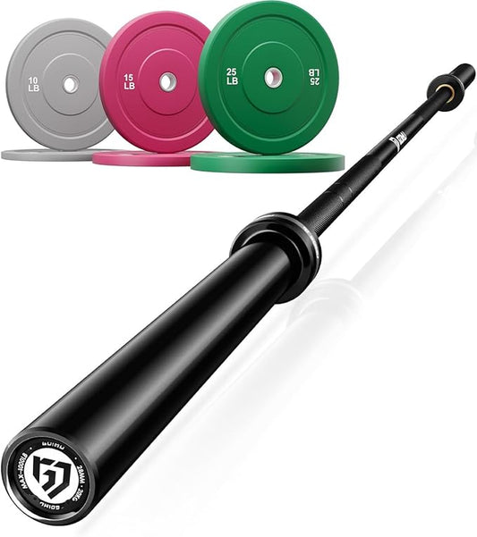 PB01 7FT Olympic Barbell, Weight Bar with Knurled Grip, 1000lb Capacity Strength Training Deadlift Bar for Squat, Weightlifting, Bench Press, Fits 2-inch Standard Weight Plates
