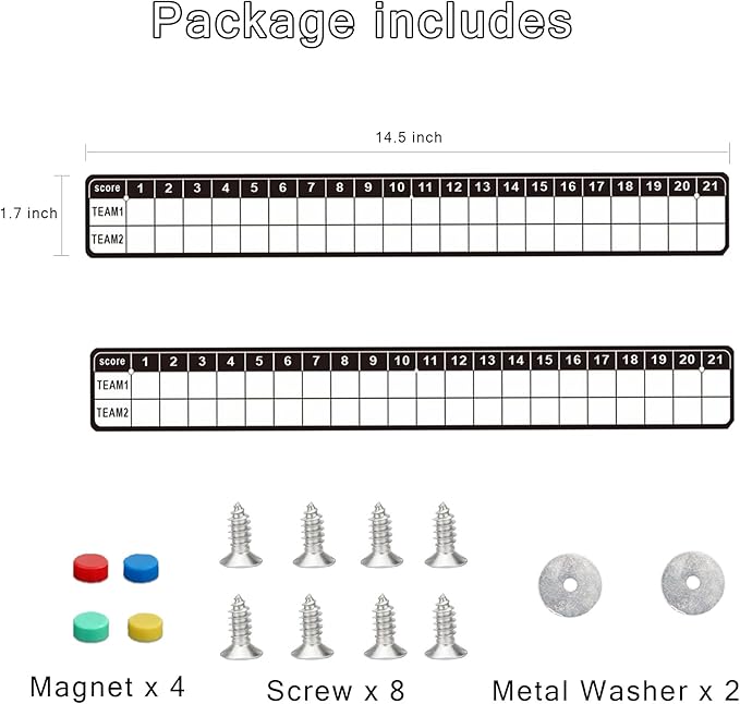Cornhole Scoreboard Tracker Steel Score Keeper: Durable Corn Hole Scoreboards for Easy Score Tracking Corn Hole Games Ladder Ball Toss Game Pop Darts Popdarts Game (2 Pack-Horizontal)