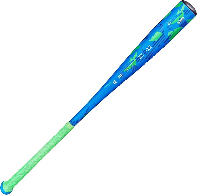 Axe Hero USA Baseball Bat | Drop -12 | 1-Piece Alloy | 2 1/2" Barrel | Balanced Lightweight Design for Maximum Bat Speed | Great for Youth, Beginners | Blue/Green