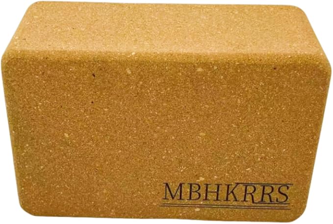 Yoga Block - Fine-Grain Cork Block, Yoga Equipment, Home Gym Accessory, Pilates Tool, Lightweight for Travel, Extra Firm Workout Accessory with Comfortable Edges