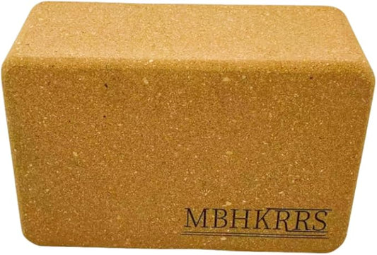 Yoga Block - Fine-Grain Cork Block, Yoga Equipment, Home Gym Accessory, Pilates Tool, Lightweight for Travel, Extra Firm Workout Accessory with Comfortable Edges