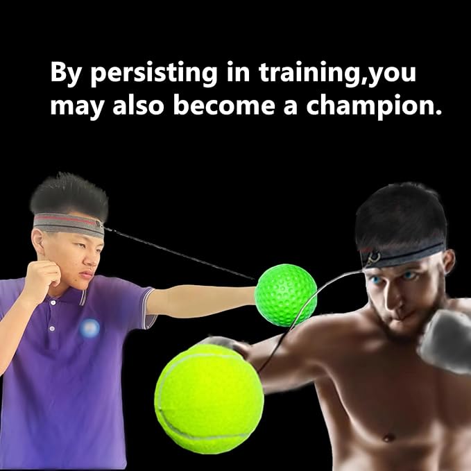 Boxing Balls Head Band Set for MMA Boxing Reaction Training 4 Different Balls+2 Sweat Absorbing Head Bands+4 Spare Lines+2 Gloves for All People