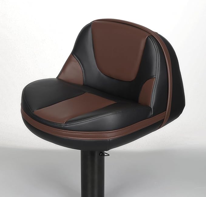 Lean Pro Casting Fishing Boat Seat High Back Bass Boat Seat, Black/Brown