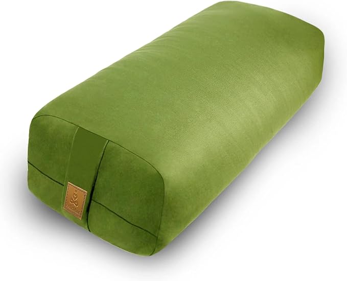 Comfortable Rectangular Yoga Bolster - 26x10.5x5.5in Meditation Supportive Pillow - 100% Cotton