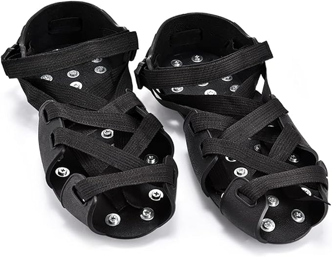 Spiked Shoes for Resinous Coatings, Epoxy Floor, Overlays, Cover Installation, Spiked Screeding Sanda,Ice Crampons, Black