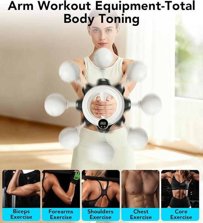 Arm Workout Equipment, Shoulder Reliever for Women Chest and Shoulder Exercise Equipment for Men 360° Hand-Cran Forearm Fitness Trainer with Timing and Counting Functions for Home Gym