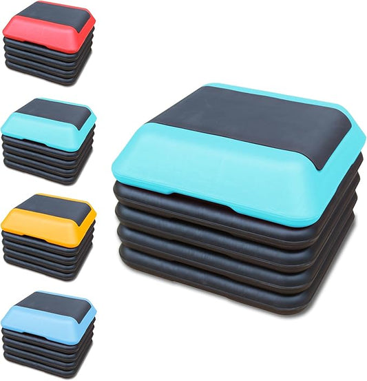 Aerobic Step Platform 30" × 14" Height Adjustable Workout Step for Fitness Strength Training with Risers Exercise Platform for Home Gym