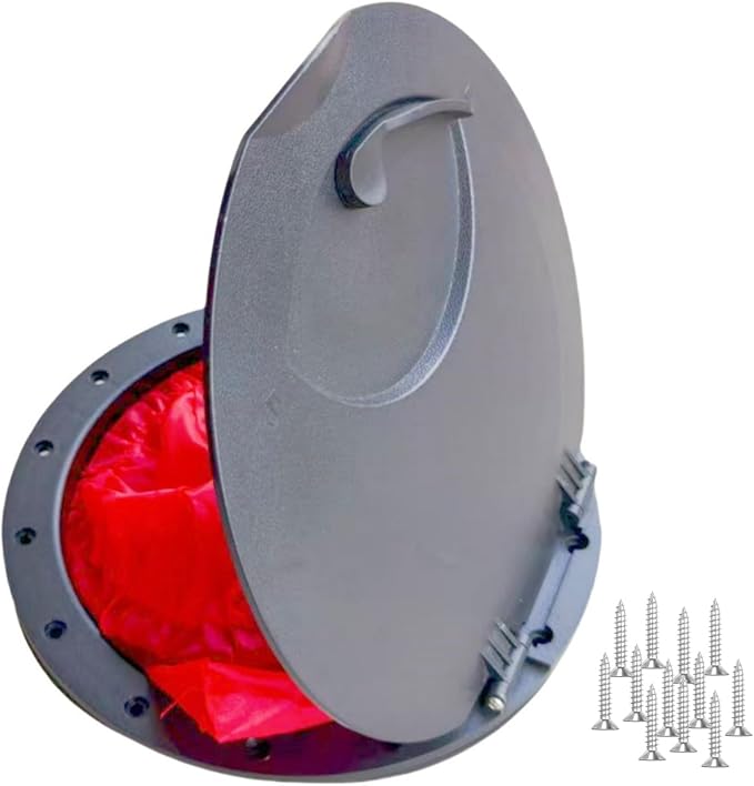 Round/Square Hatch Cover Deck Panel, ABS Sealed Hatch Cover kit with red Waterproof Bag, Suitable for Kayaking