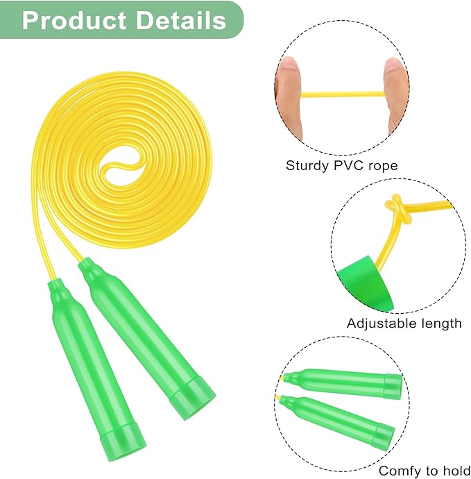 Elcoho 36 Packs Jump Rope Set 7.3 Feet Adjustable Skipping Rope for Kids Party Favors, Outdoor Activity, Birthday Reward Gift