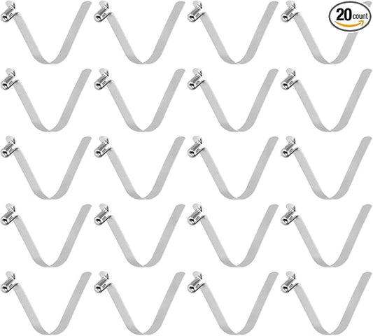 HARFINGTON Single Button Kayak Paddle Snap Spring Clip Spring Steel V-Shaped Hollow Lift Telescopic Locking Tube Pole Clips for Tent Umbrella Camping