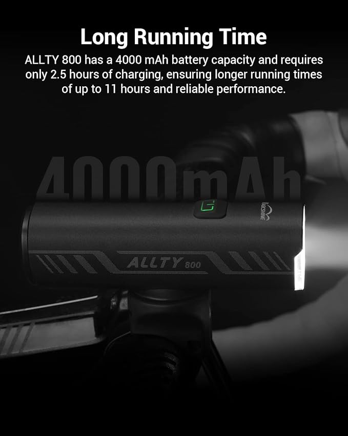 Magicshine Allty Commuter Bike Lights Allty 400, Allty 600, Allty 800 Road Bike Light, USB Type-C Rechargeable, IPX7 Waterproof LED Bike Light for Road, Urban Cyclists