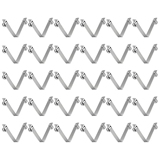 HARFINGTON 30pcs Double Button Kayak Paddle Snap Spring Clip 7.75x8x50mm 65Mn Spring Steel V-Shaped Solid Lift Telescopic Locking Tube Pole Clips for Tent Umbrella Camping