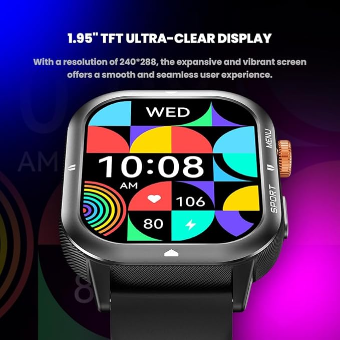 2025 Sports Smart Watch for Men & Women - 1.93” HD Display, Bluetooth Call (BT 5.4), 100+ Sports Modes, Heart Rate & Sleep Monitor, IP67 Waterproof Fitness Tracker, Pedometer, Da Fit App, (Black)