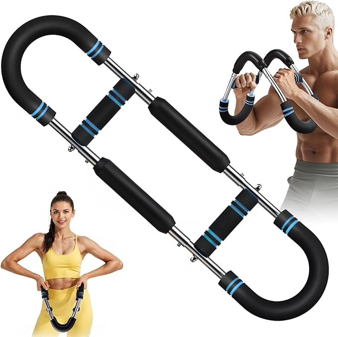 Twister Arm Trainer - Adjustable Resistance Arm & Chest Exerciser, Portable Forearm Strengthener with Detachable Design, Power Twister Bar for Home Gym, Outdoor & Office Workout