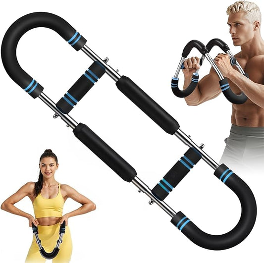 Twister Arm Trainer - Adjustable Resistance Arm & Chest Exerciser, Portable Forearm Strengthener with Detachable Design, Power Twister Bar for Home Gym, Outdoor & Office Workout