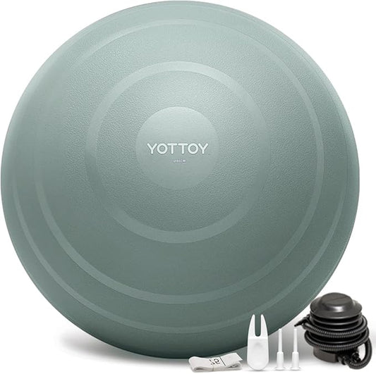 YOTTOY Anti-Burst Exercise Ball for Working Out, Yoga & Pregnancy, Extra Thick Workout Ball for Physical Therapy & Fitness