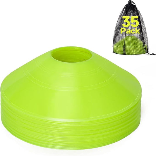 35/65 PCS Agility Soccer Cones for Training, Reusable Sports Cones for Drills with Mesh Bag, Training Cones for Soccer Practice, Football, Basketball - Disc Cones Training Equipment