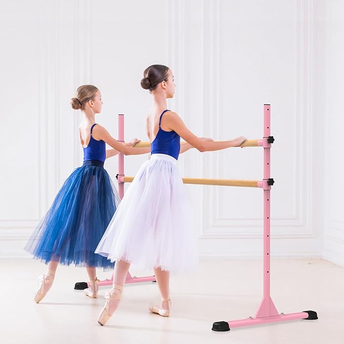 Dolibest Freestanding Ballet Bar, Height Adjustable Ballet Bar, Heavy Duty Dance Bar, with Non-Slip Rubber Pads, Enhanced Stability, Dance/Yoga/Fitness Stretching Bar, Ideal for Kids and Adults