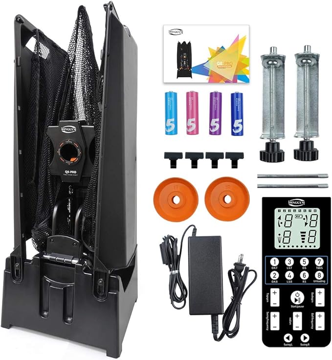 ZXMT Table Tennis Robot Machine Tabletop Ping Pong Robot Trainer with Catch Net and Remote Control for Training(Upgrade Q8)