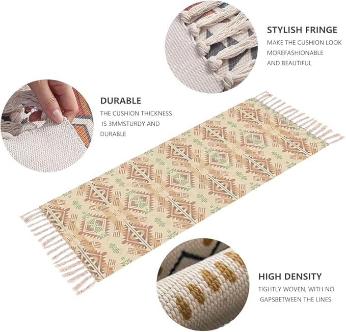 nuveti Cotton Yoga Mat - Absorbent, Grippy Tight Weave, Ashtanga & Hot Yoga Rug, Helps with Slippery Hands & Feet