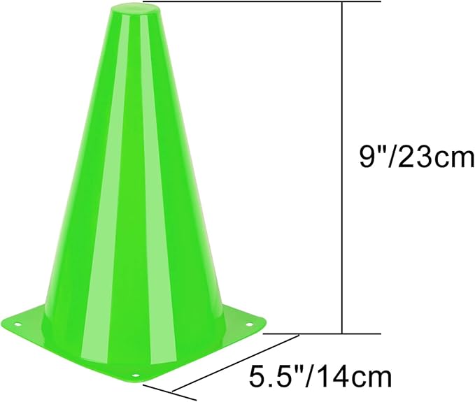 9 Inch Cones Sports, 15 Pack Orange Soccer Cones Training Agility Field Marker Plastic Traffic Cones for Football Basketball Drills Multipurpose Practice, Indoor Outdoor Games Activity Party Events