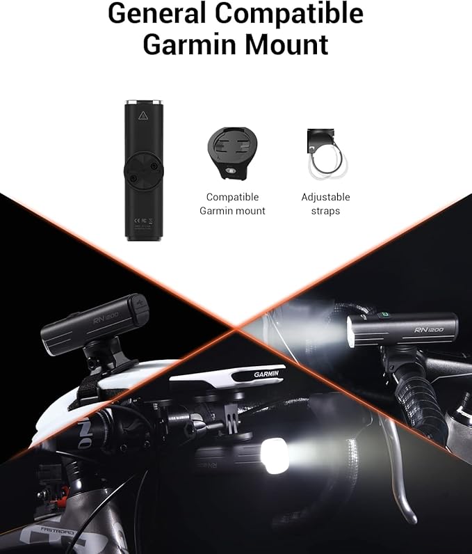 Magicshine Bike Light RN 1200, CREE LED, IPX7, 4000mAh Battery Type-C Reverse Charging, Powerful Bike Headlight Compatible with: Mountain, Kids, Street